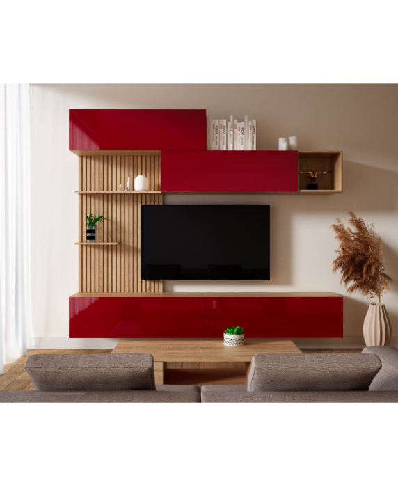 LIVING EVORA ACRIL ROSU, 240x34x218cm [2]