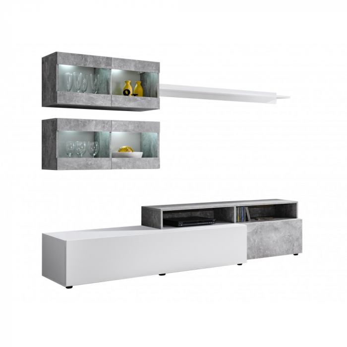 Living Light alb lucios, 210x45x170cm [2]