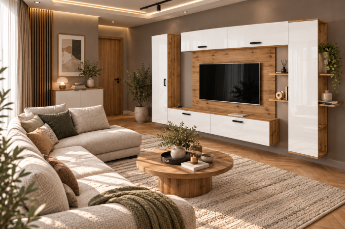 Living MP1 Artisan + Acril negru, alb, cappuccino, antracit ARTISAN+ALB [5]
