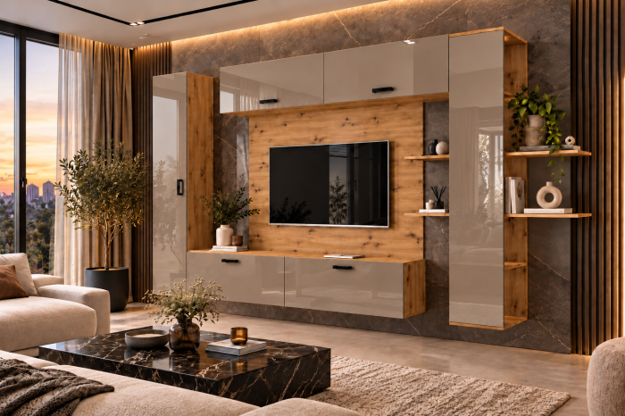 Living MP1 Artisan + Acril negru, alb, cappuccino, antracit ARTISAN+CAPPUCCINO [3]
