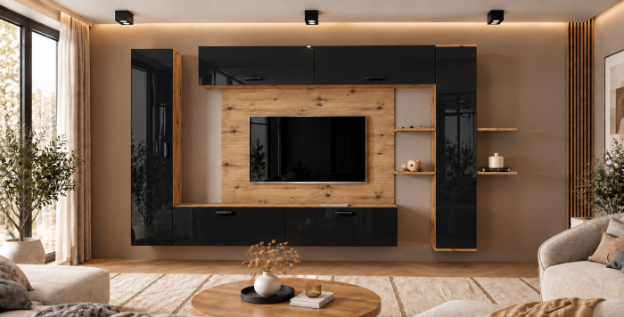 Living MP1 Artisan + Acril negru, alb, cappuccino, antracit ARTISAN+NEGRU [3]