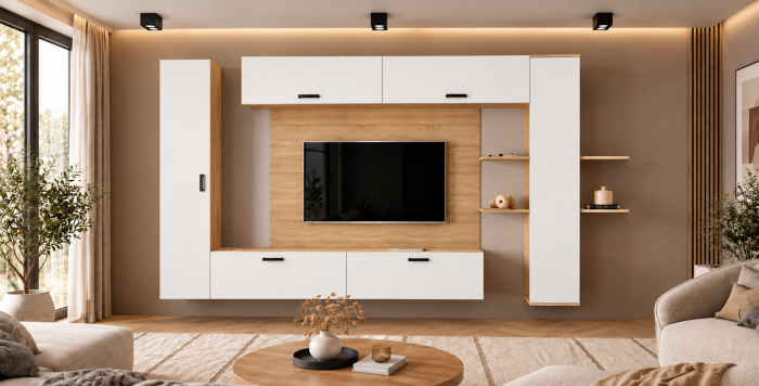 Living MP1 Sonoma + Pal alb, antracit, gri ciment Sonoma+Alb [2]