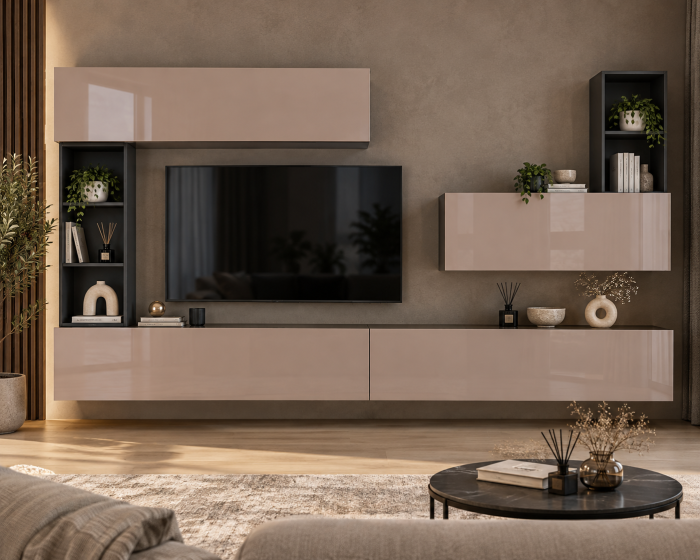 Living MP4 Antracit + Acril alb, Cappuccino, Negru Antracit+Cappuccino [2]
