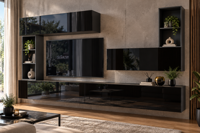 Living MP4 Antracit + Acril alb, Cappuccino, Negru Antracit+Negru [5]