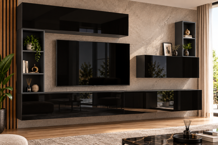 Living MP4 Antracit + Acril alb, Cappuccino, Negru Antracit+Negru [2]