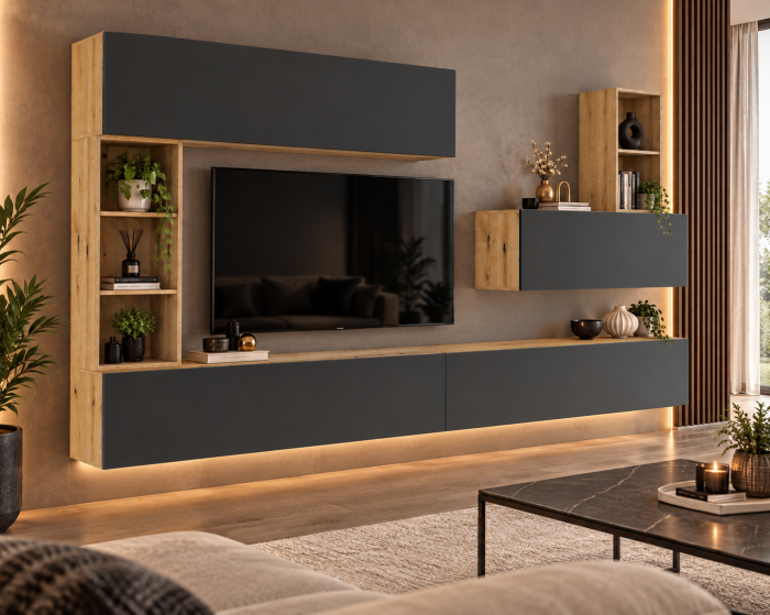 Living MP4 Artisan + Antracit, Kasmir, Alb mat ARTISAN+ANTRACIT [2]