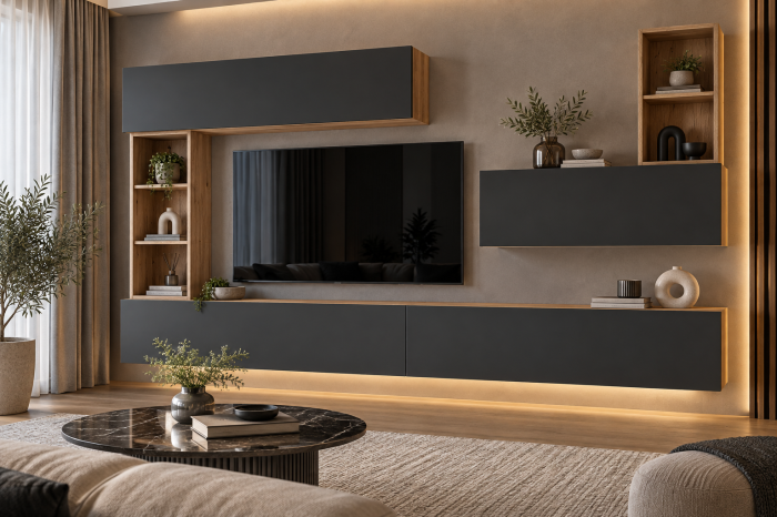 Living MP4 Artisan + Antracit, Kasmir, Alb mat ARTISAN+ANTRACIT [3]