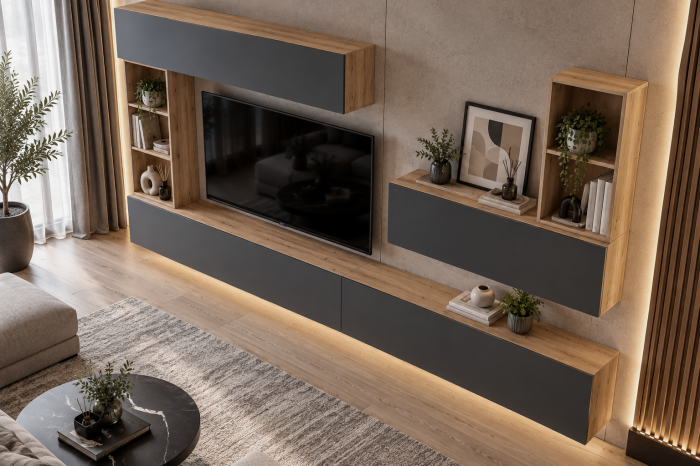 Living MP4 Artisan + Antracit, Kasmir, Alb mat ARTISAN+ANTRACIT [5]