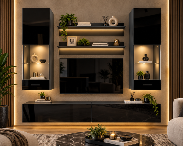 Living MP5 Antracit + Acril alb, Negru, Cappuccino Antracit+Negru [5]