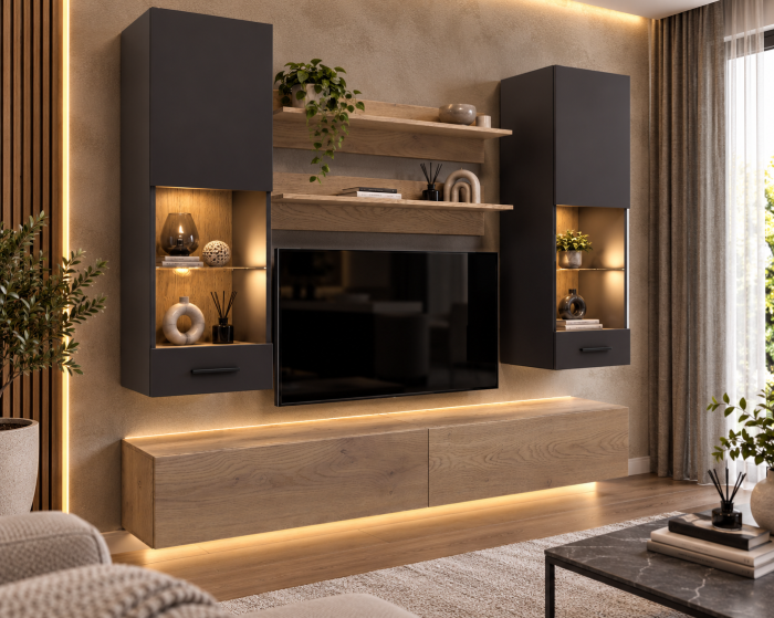 Living MP5 Stejar K2737 Cotta Cremona + Kasmir, Black Truffle, K519 Mouse Grey Stejar K2737 Cotta Cremona + Black Truffle [5]