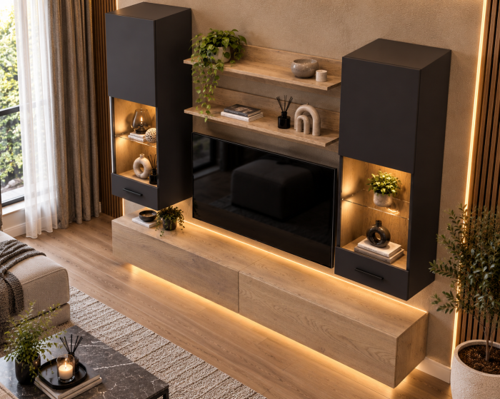 Living MP5 Stejar K2737 Cotta Cremona + Kasmir, Black Truffle, K519 Mouse Grey Stejar K2737 Cotta Cremona + Black Truffle [4]