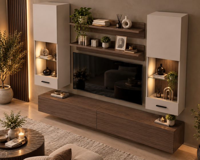 Living MP5 Stejar K696 Umber Primavera + Kasmir, Smoke Green, Antracit Stejar K696 Umber Primavera+Kasmir [2]