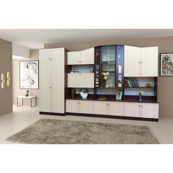 LIVING OSCAR UA 360x52x207cm, Wenge / Mesteacan [1]