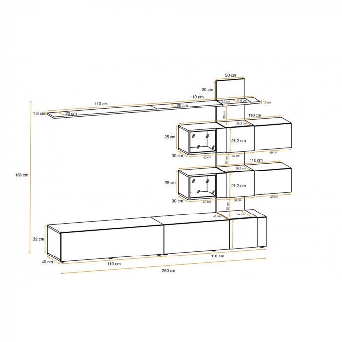 Living Quill alb lucios + nuc 250x40x160cm [8]