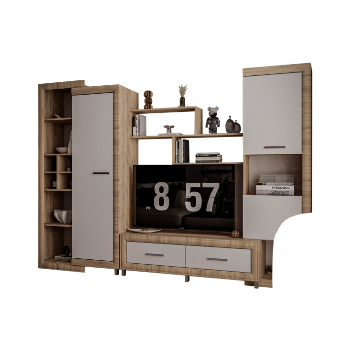 Living Sicilia 267X43X197cm sonoma+alb lucios [3]