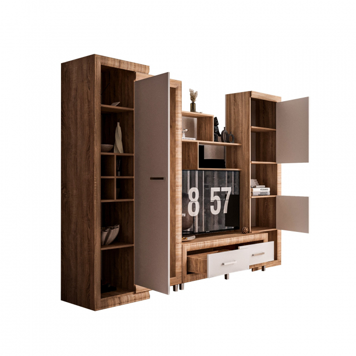 Living Sicilia 267X43X197cm sonoma+alb lucios [2]