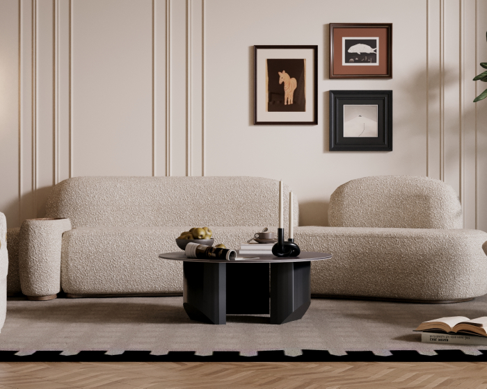 MASUTA CAFEA ROTUNDA  AMBER MARMURA BLAT NEGRU 90x90x35cm [5]