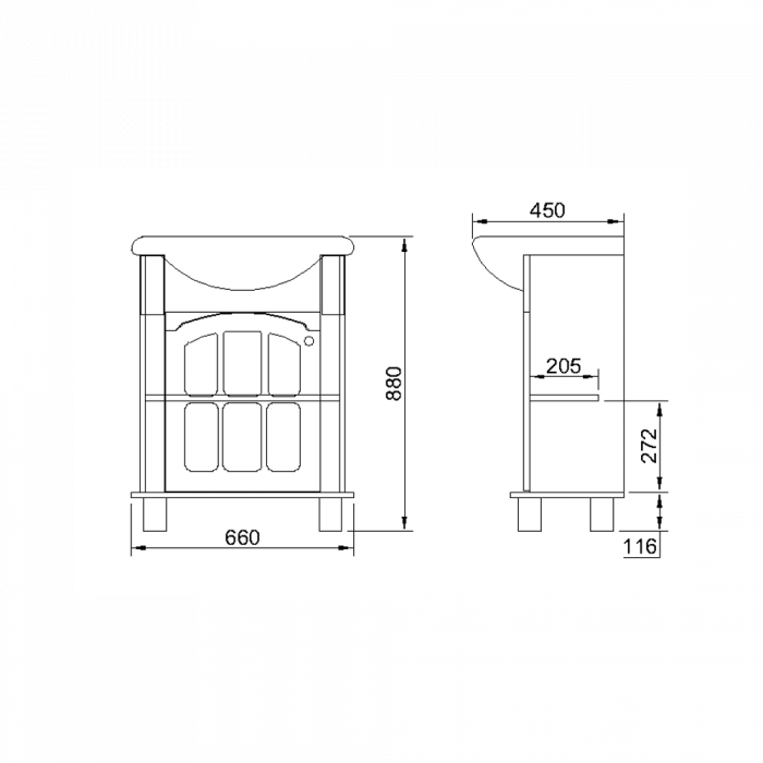 Masca Baie+Lavoar Versailles 650 Aur [2]