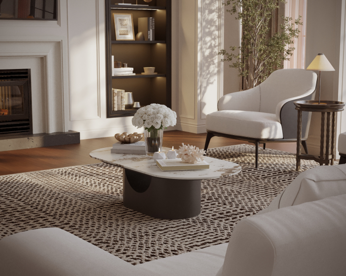 MASUTA CAFEA BERLIN MARMURA BLAT ALB 140x60x40cm [4]