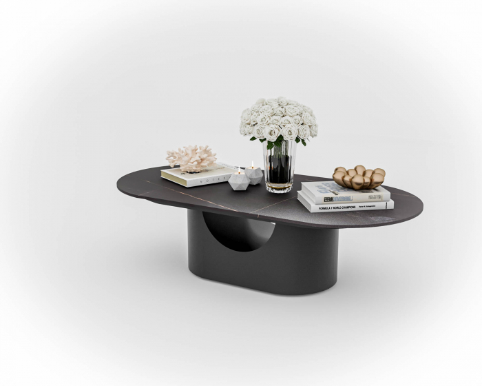 MASUTA CAFEA BERLIN MARMURA BLAT NEGRU 140x60x40cm [1]