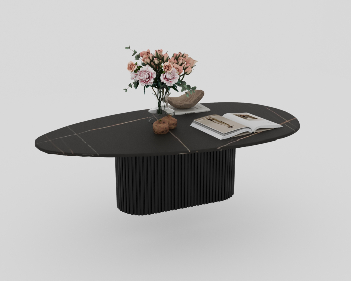 MASUTA CAFEA BIANCO MARMURA+MDF 140x70x40 cm [7]