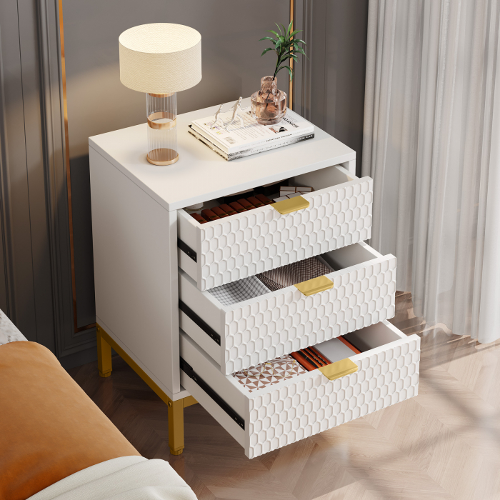 NOPTIERA NOVA ALB 50 x 40 x 65 CM MDF+METAL [6]