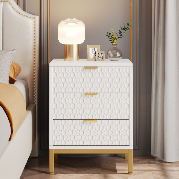 NOPTIERA NOVA ALB 50 x 40 x 65 CM MDF+METAL [4]