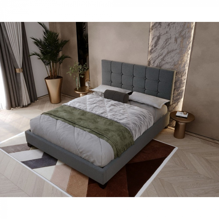 Pat tapitat Modern 160x200cm culoare Gri [1]