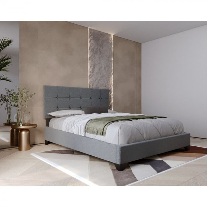 Pat tapitat Modern 160x200cm culoare Gri [8]