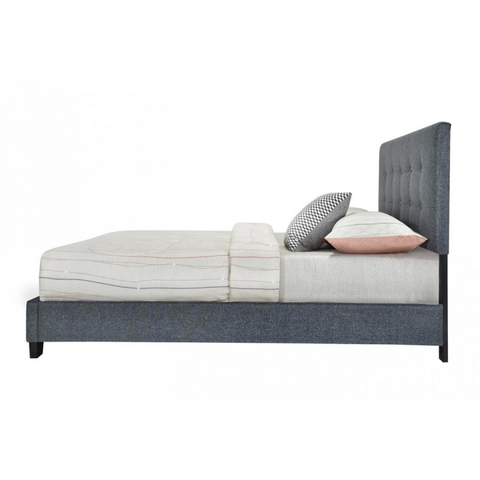 Pat tapitat Modern 90x200cm, suport saltea inclus, culoare Gri [2]