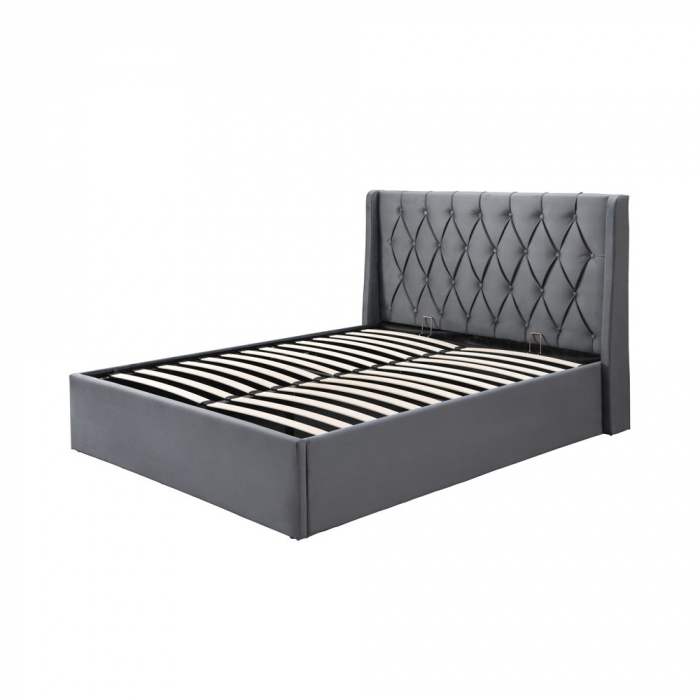 Pat tapitat Prestige 1, 160x200, cu somiera metalica rabatabila si [4]