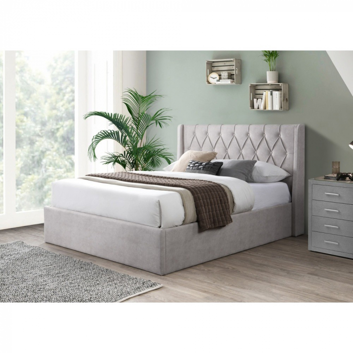 Pat tapitat Prestige 1, 160x200, cu somiera metalica rabatabila si [2]