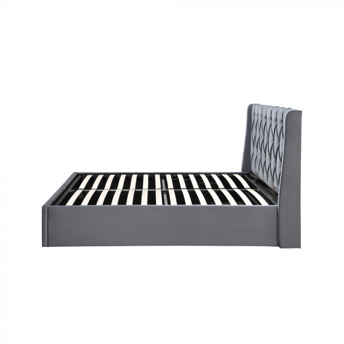 Pat tapitat Prestige 1 180x200 spatiu de depozitare culoare Gri [6]