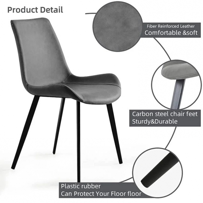Scaun masa dining piele eco,crem 52*82*45 [4]
