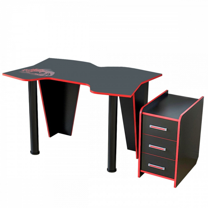 SET BIROU PC + NOPTIERA KL 9.0 WENGE+ROSU [3]