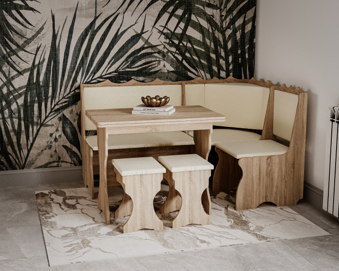 Set bucatarie Siria, cu masa extensibila si 2 tabureti sonoma [2]