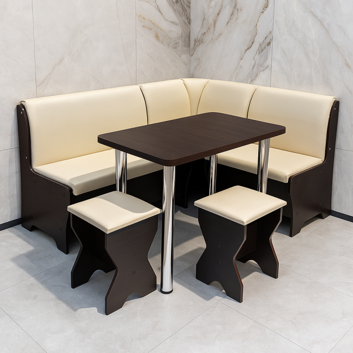 Set coltar bucatarie Tunis ,cu masa si 2 tabureti wenge [2]