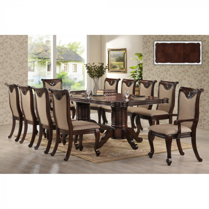 Set masa AC3268T + 10 Scaune, Dark Brown [1]