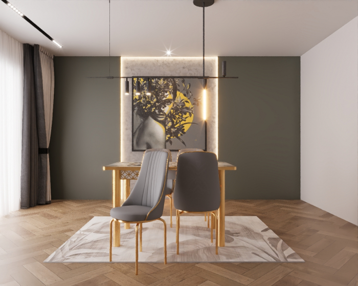 SET MASA EXTENSIBILA 4 SCAUNE LUX CULOARE GRI [4]