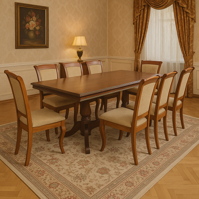 Set masa RH 7132 si 8 scaune RH5519 Dirty oak, 160x100x77 cm [1]