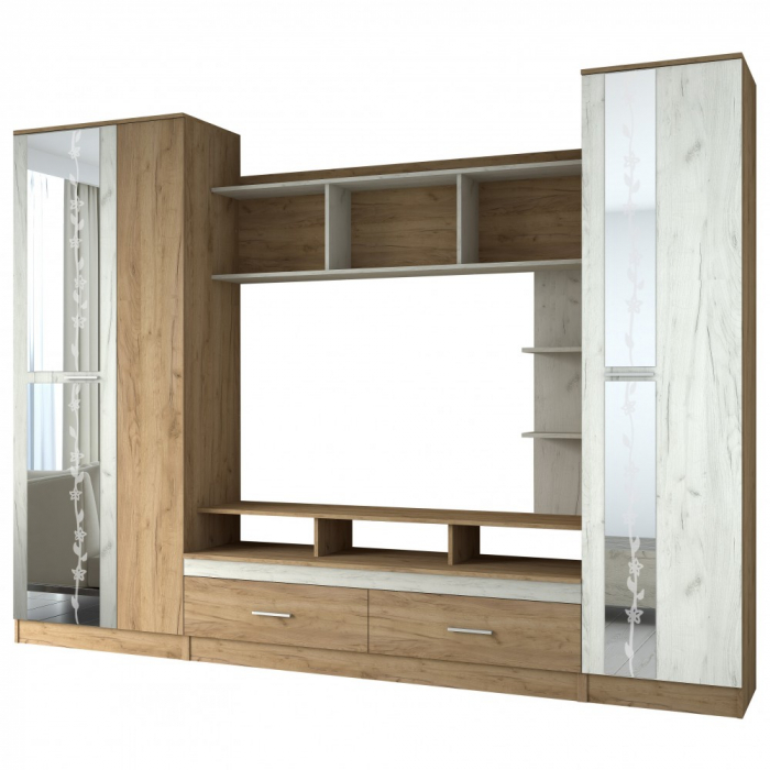 Set mobila living Atlantida RO, 280x53x213 cm, stejar k003/k001 [2]