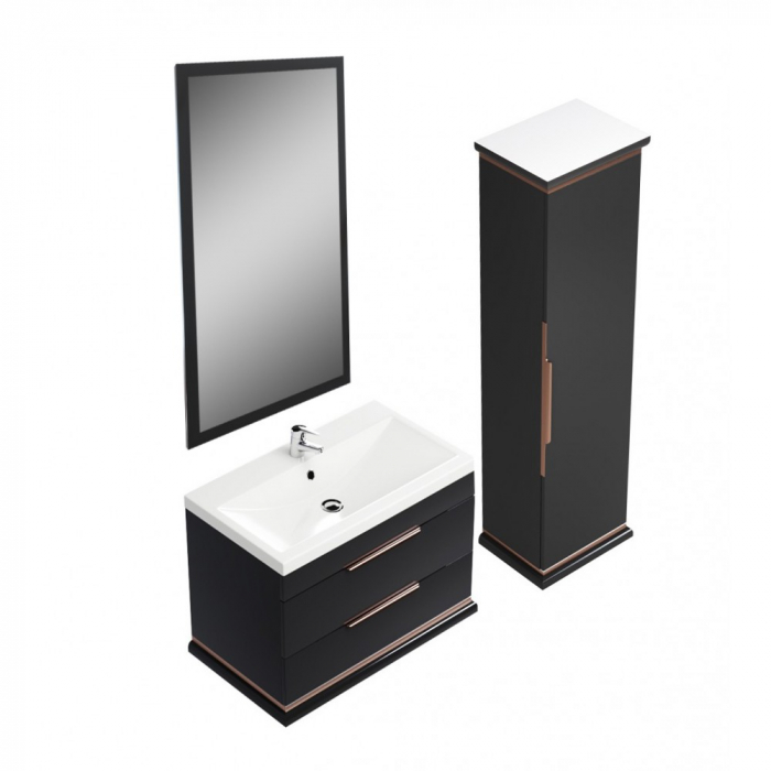 Set mobilier baie Hermes 800, Negru [9]