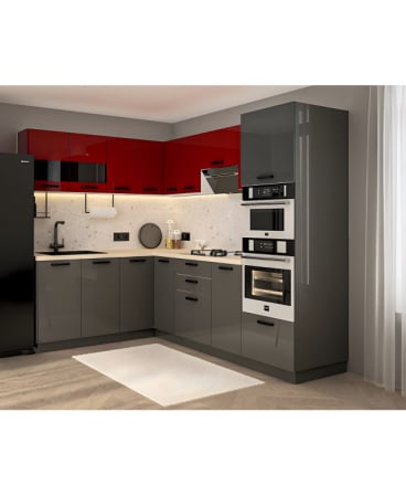 Bucatarie Daria colt V1, Rosu+Antracit [1]