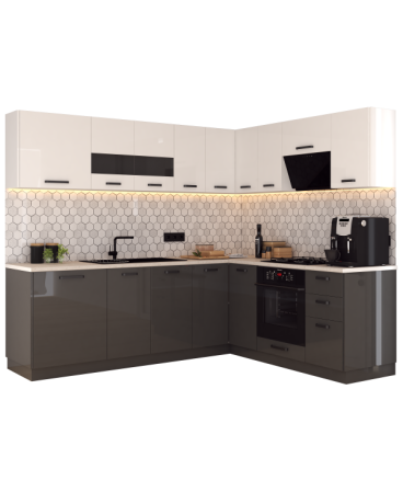 Bucatarie Daria colt V2, Alb+Antracit [2]