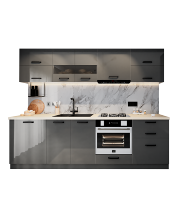 Bucatarie Daria MDF, 260x60x200cm, Gri antracit [4]