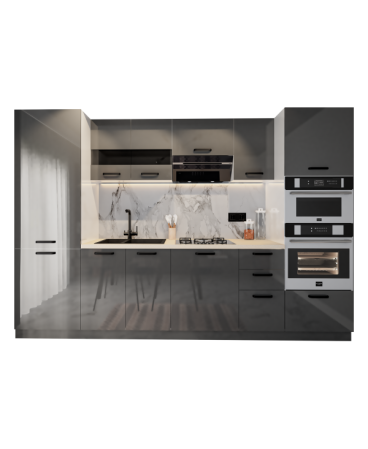 Bucatarie Daria, MDF Gri antracit, 303x60x200cm [3]