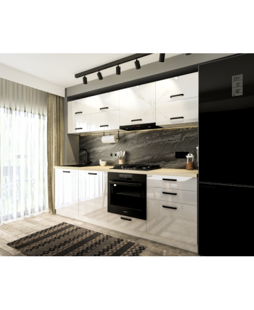 Bucatarie Daria V2, 240x60x200cm, Alb [1]