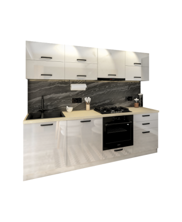 Bucatarie Daria V2, 240x60x200cm, Alb [3]