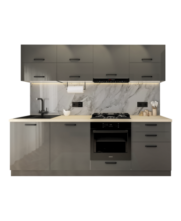 Bucatarie Daria V2, 240x60x200cm, Gri antracit [4]