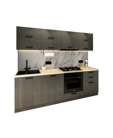 Bucatarie Daria V2, 240x60x200cm, Gri antracit [3]